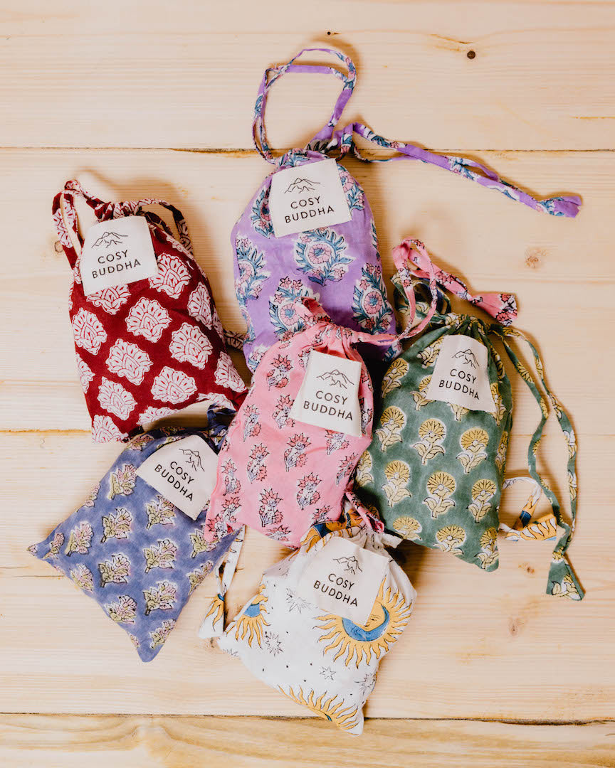 Block Print Gift Set - Eye Mask, Scrunchie & Pouch