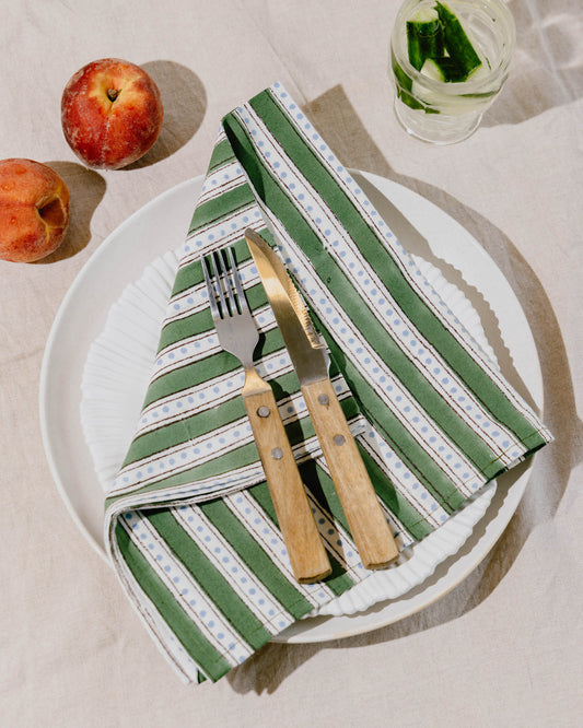 Mini Stripe & Spot Block Print Napkins