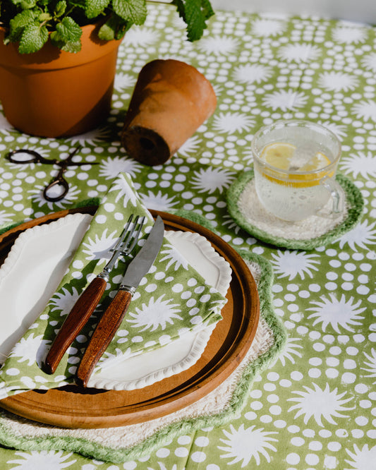 Sunburst Block Print Tablecloths