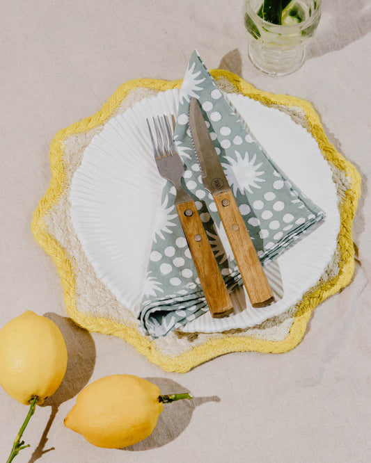 Sunburst Block Print Napkins Set of Four