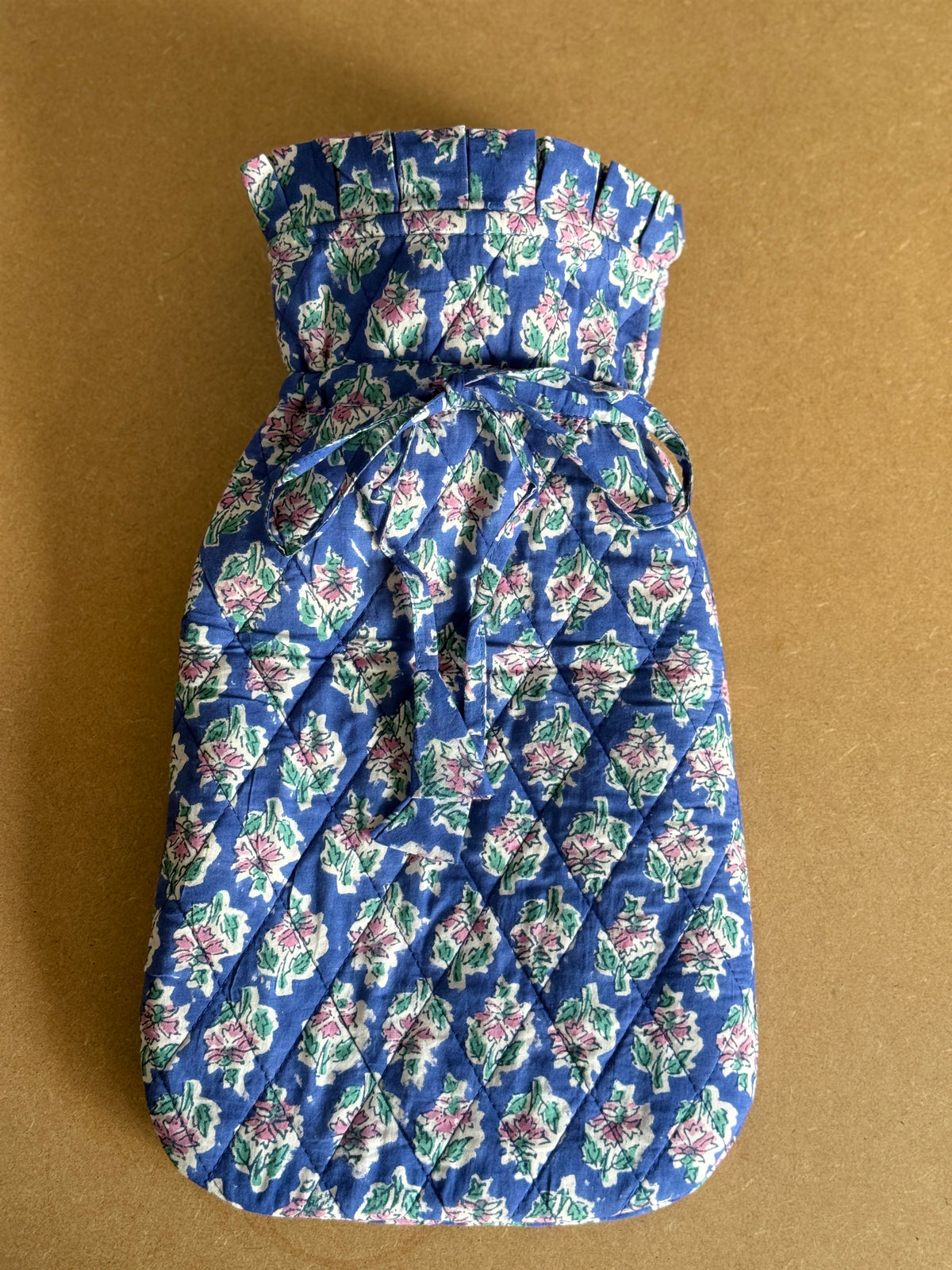 Quilted Block Printed Hot Water Bottle Covers