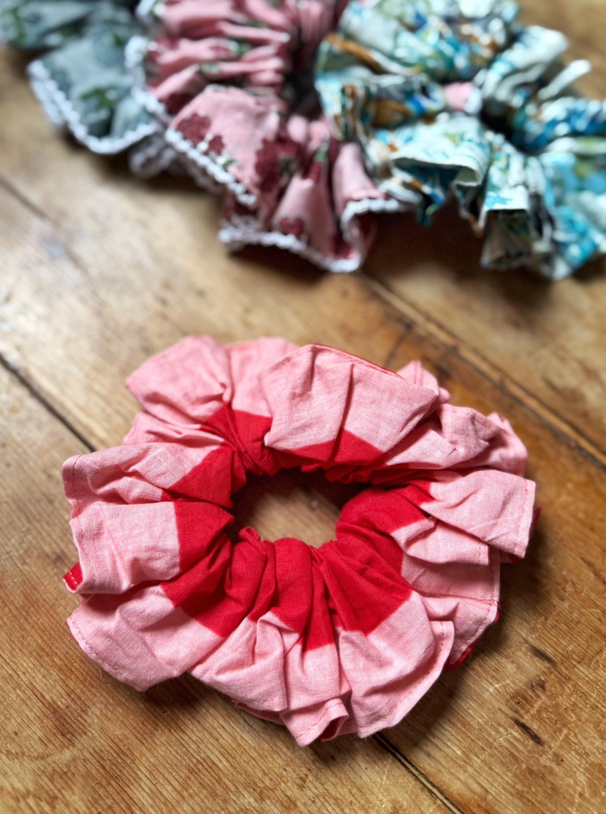 Block Print Scrunchies