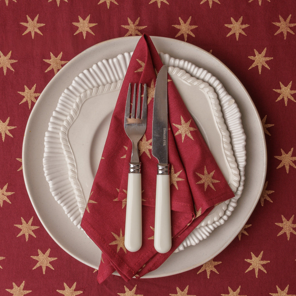 Gold Star Block Print Napkins