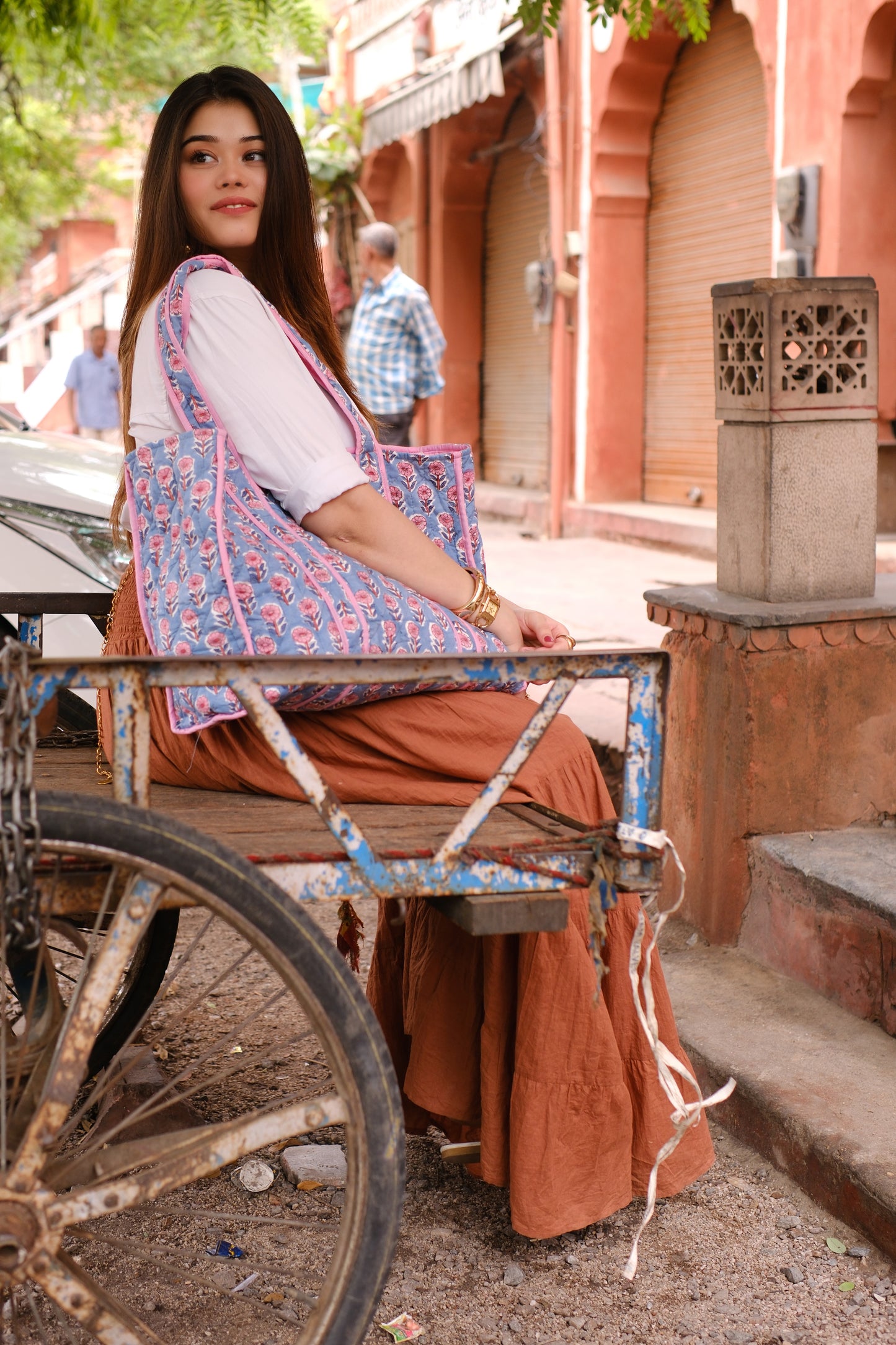 Jaipur Blossom Block Print Tote