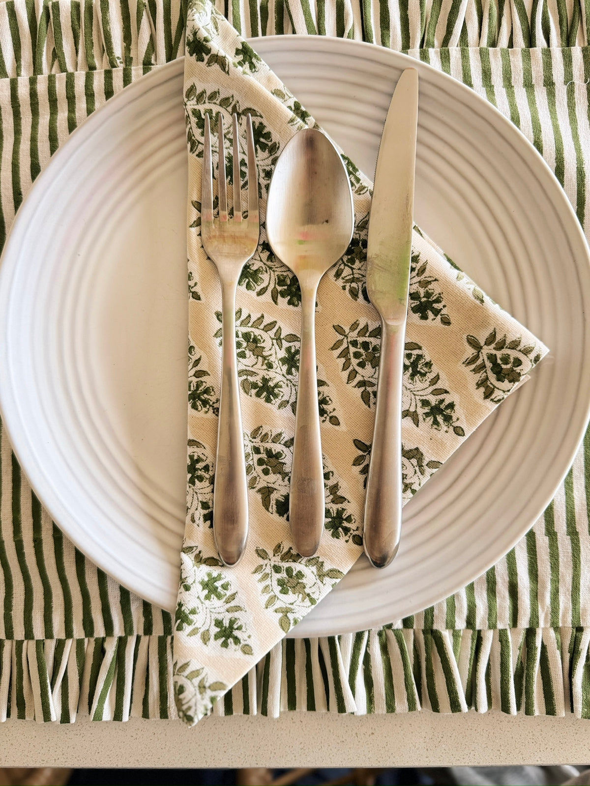 Olive Buti Block Print Placemats Set of 2