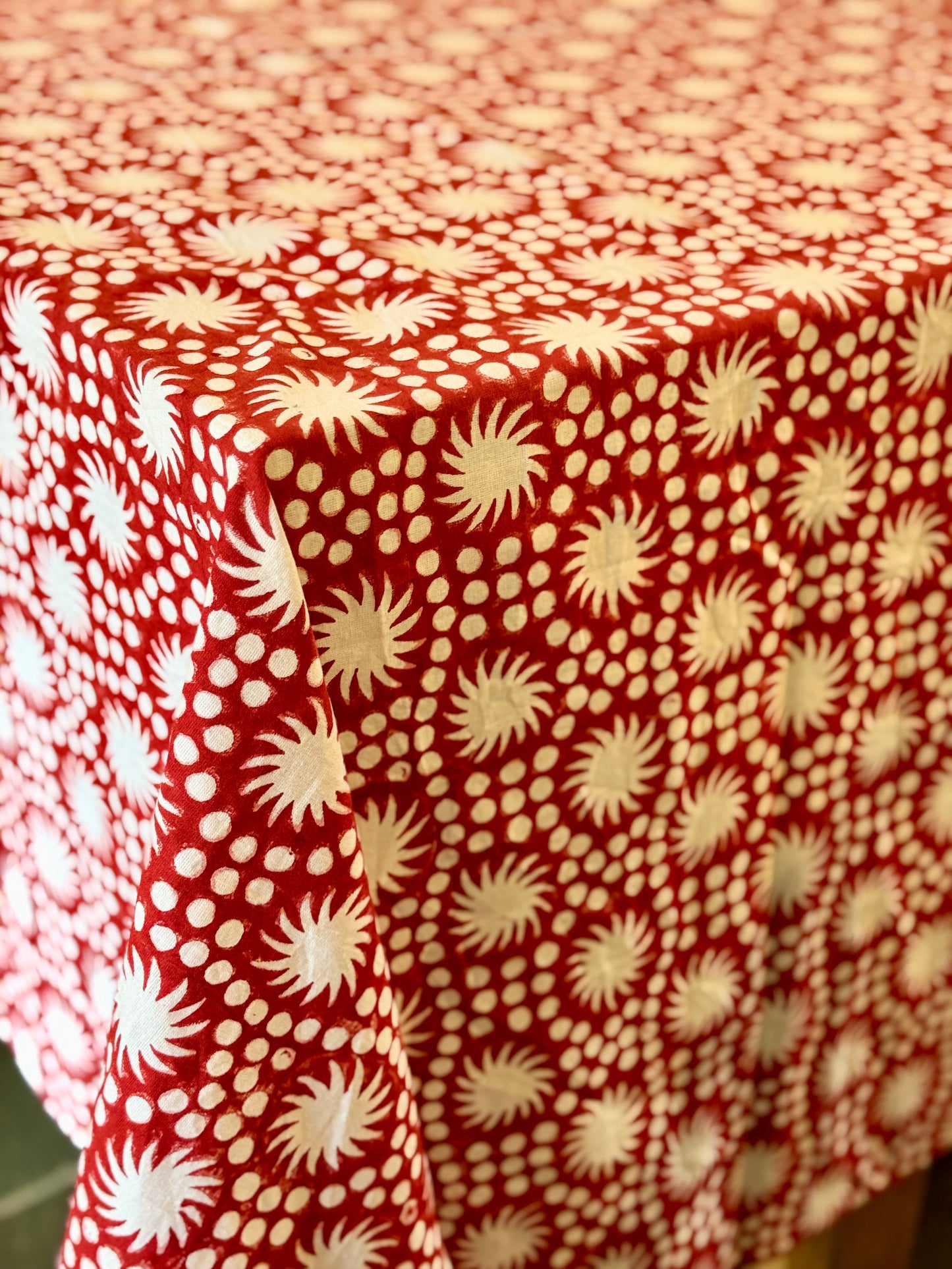 Festive Hand Block Printed Table Cloth