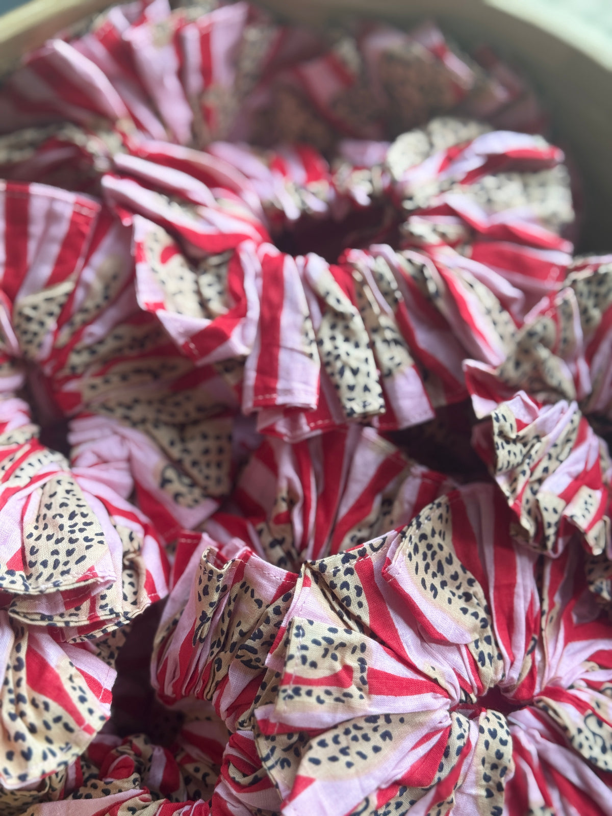 Block Print Scrunchies