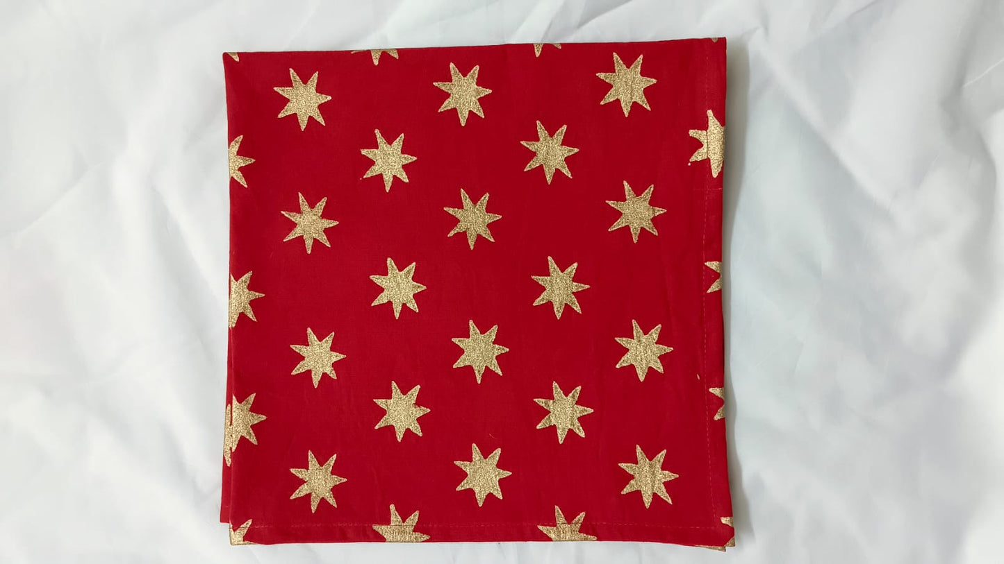 Christmas Stars and Stripes Hand Block Printed Napkins