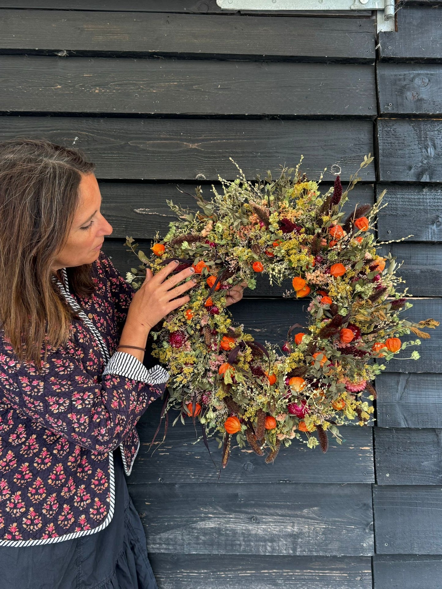 Rosebud Print Black Quilted Jacket