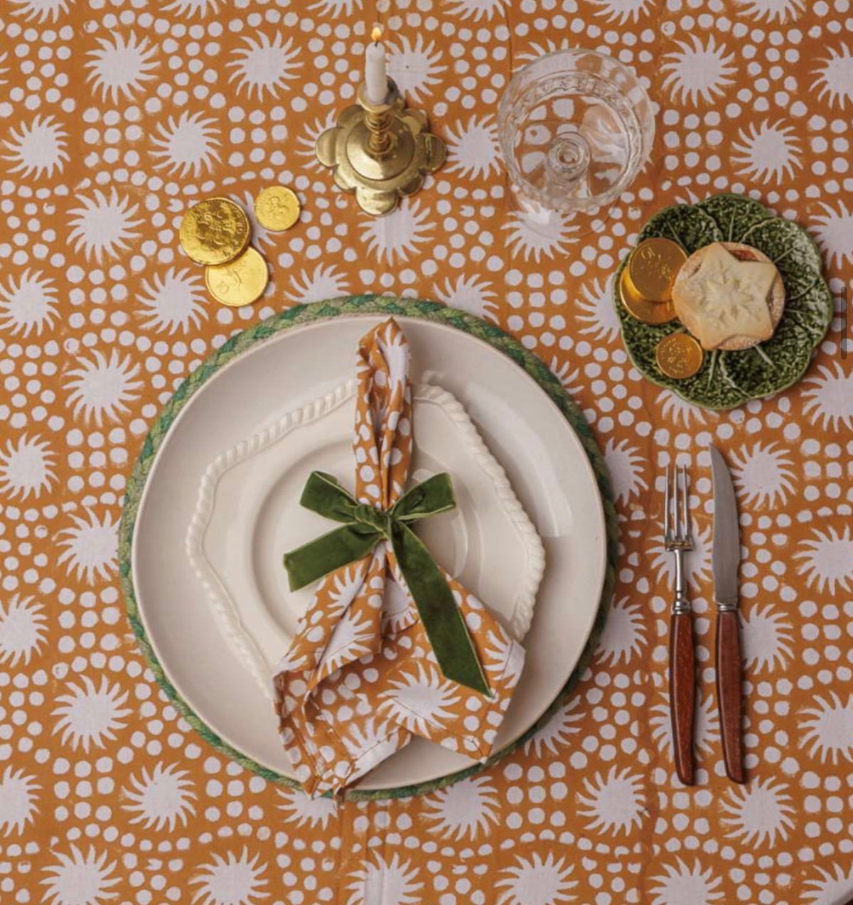 Sunburst Block Print Napkins Set of Four