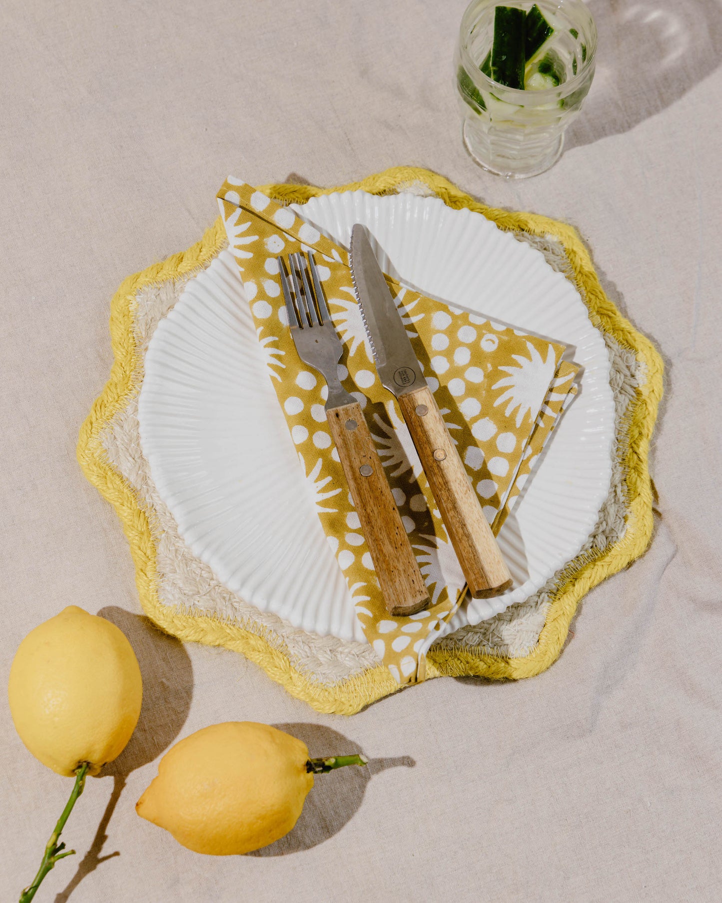 Sunburst Block Print Tablecloths