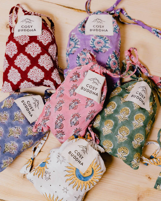 Block Print Gift Set - Eye Mask, Scrunchie & Pouch