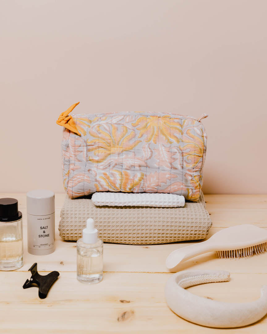 Acanthus Block Print Wash Bag