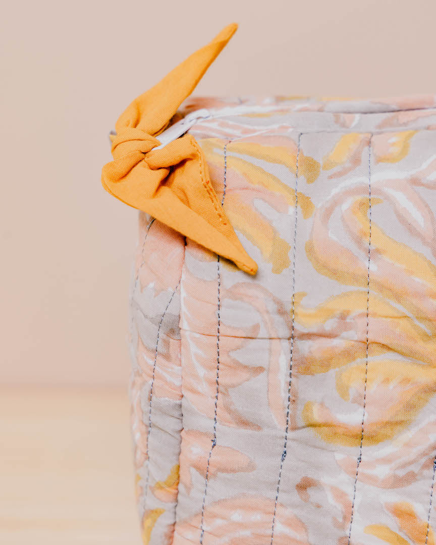 Acanthus Block Print Wash Bag