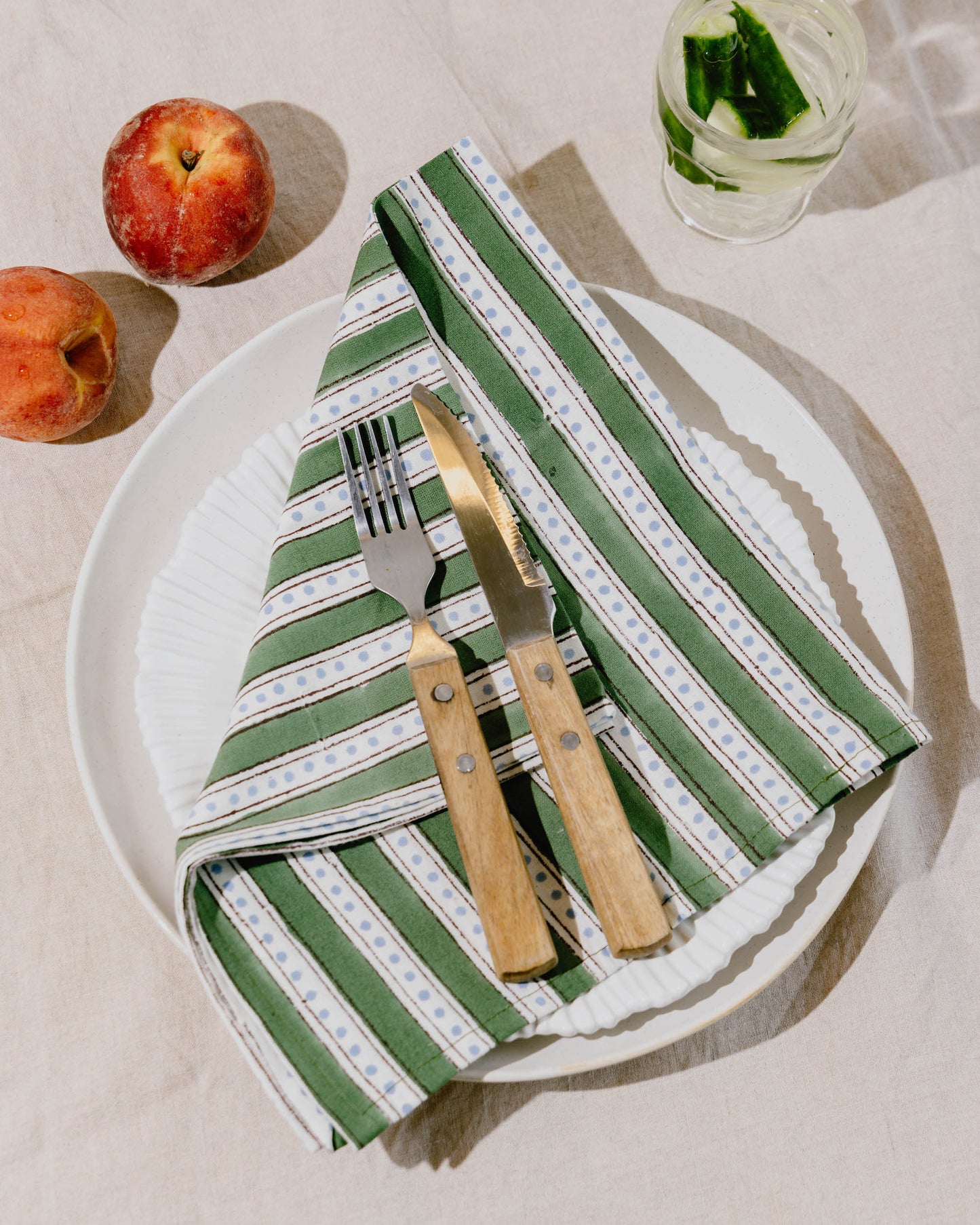 Mini Stripe & Spot Block Print Napkins