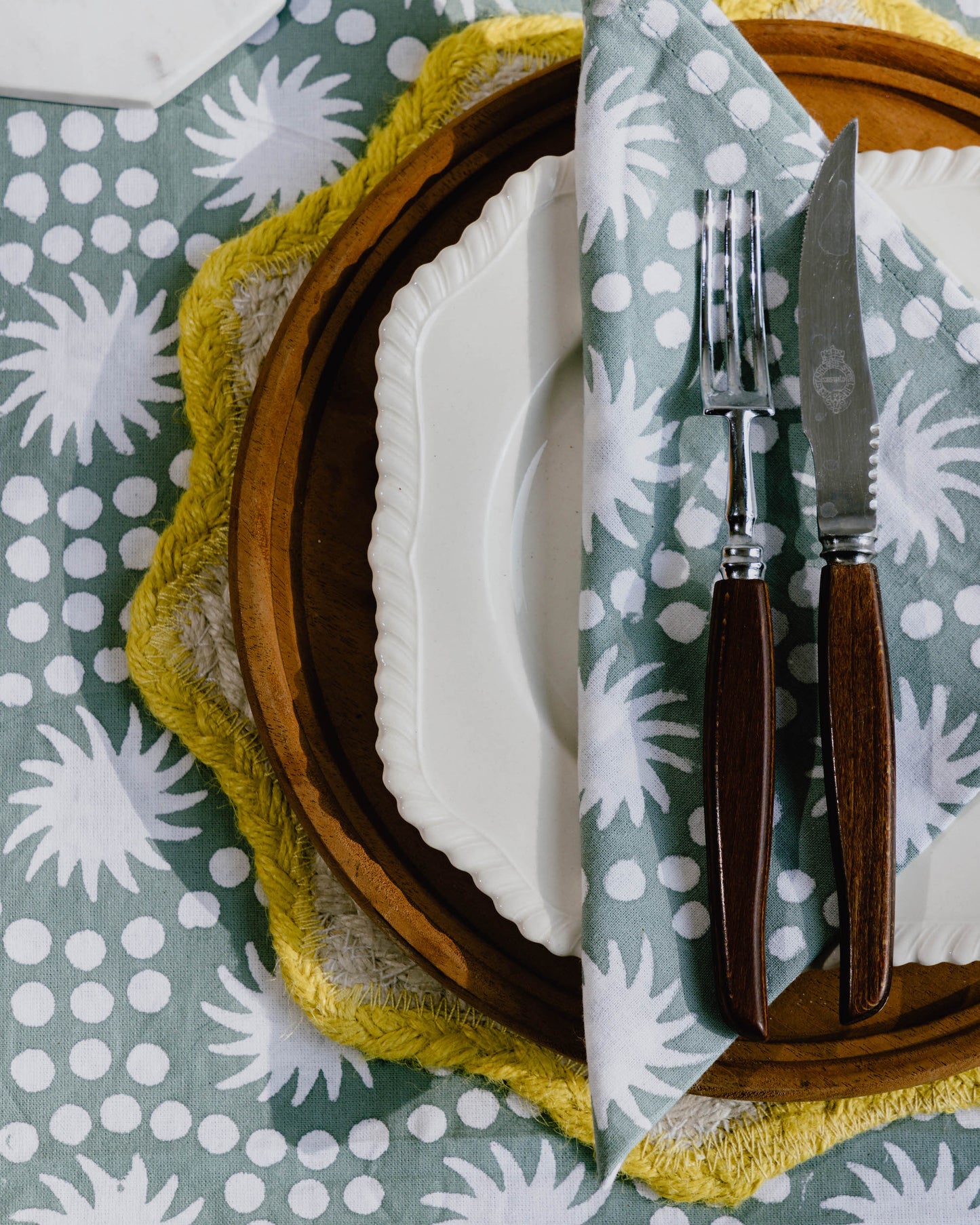 Sunburst Block Print Tablecloths