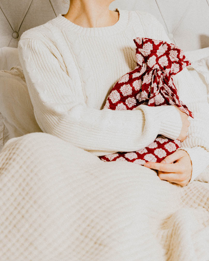 Quilted Block Printed Hot Water Bottle Covers