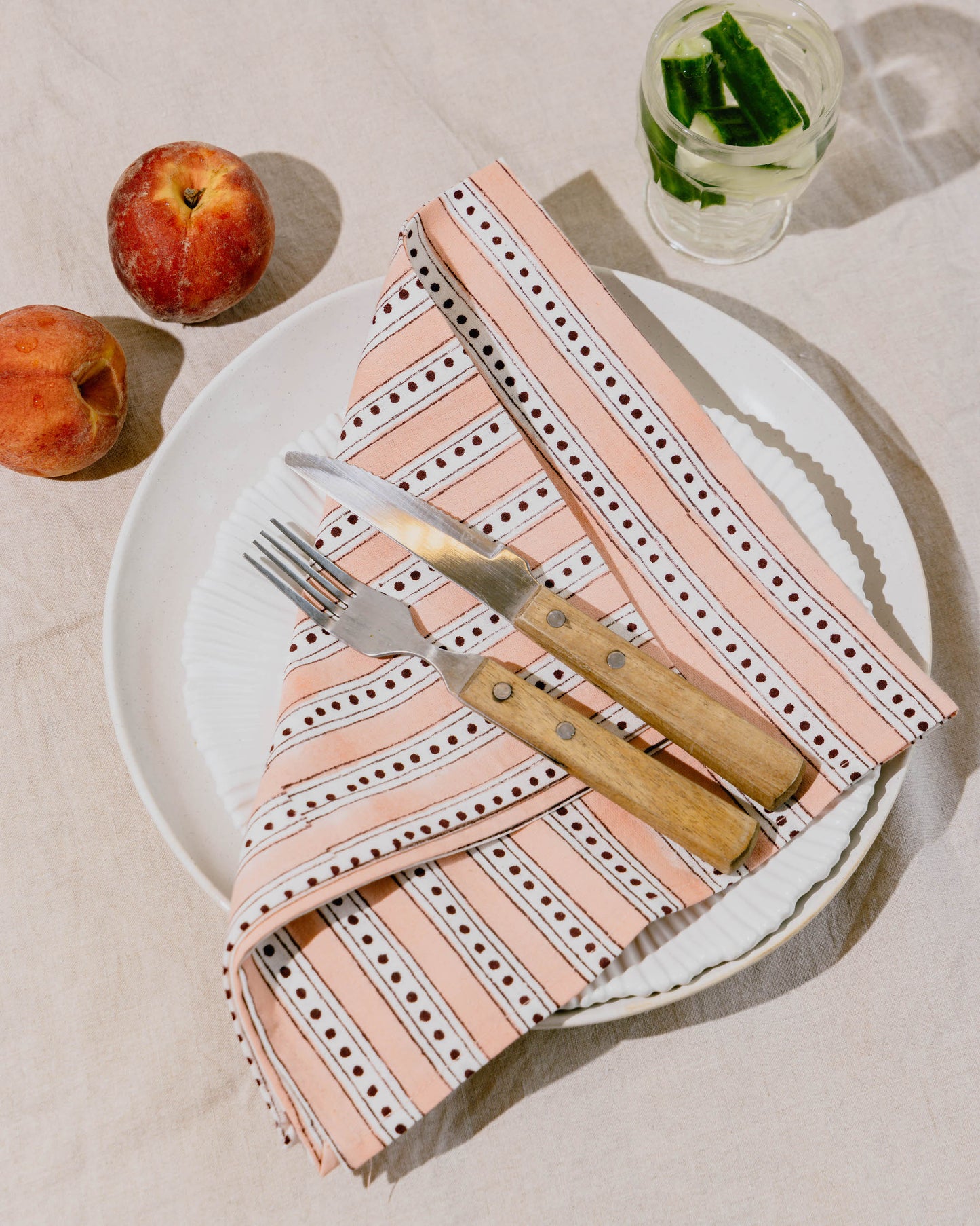 Mini Stripe & Spot Block Print Napkins