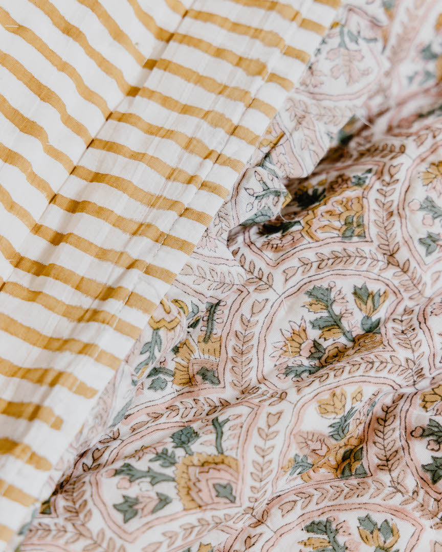 Pink City Courtyard Reversible Quilt