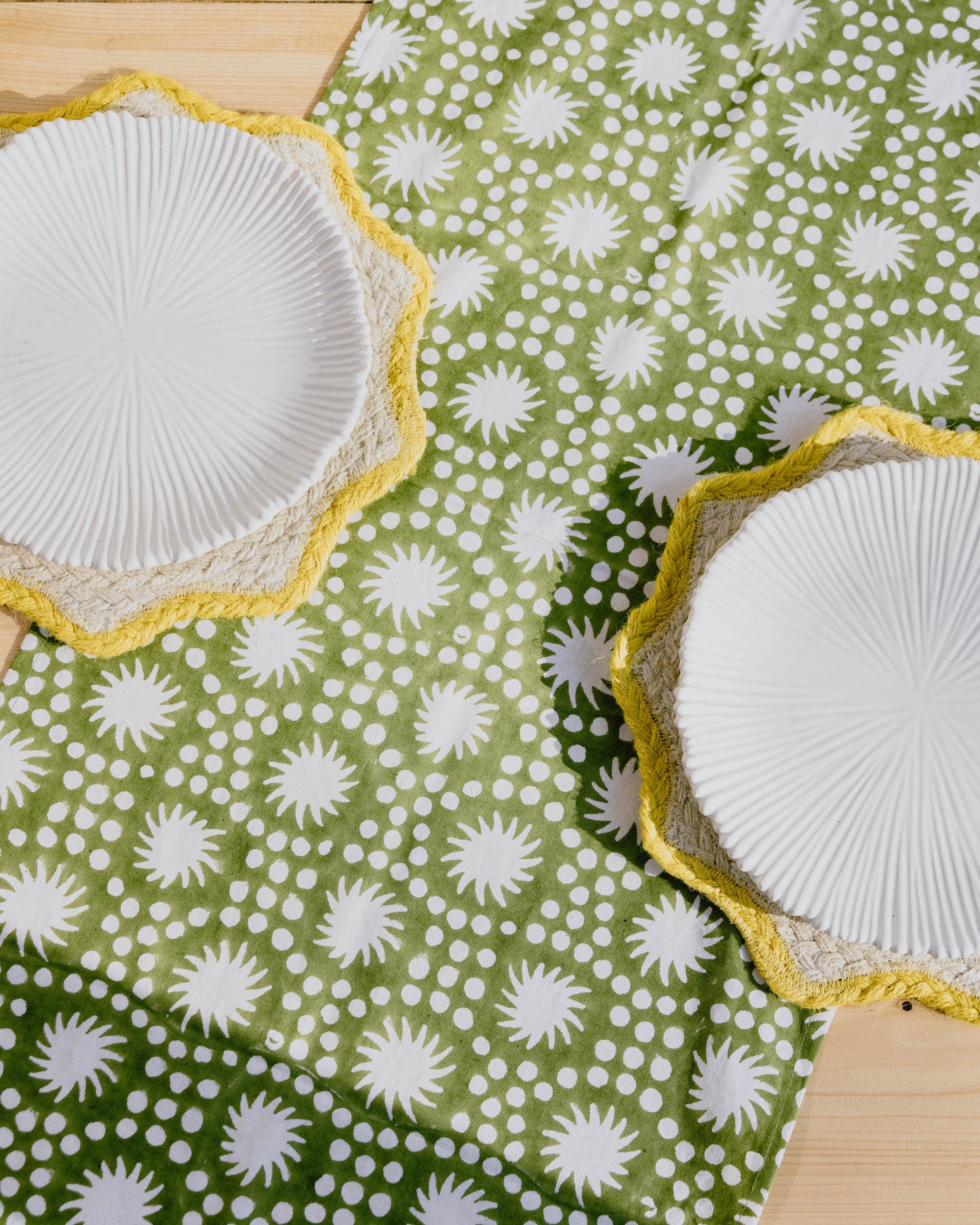 Sunburst Block Print Table Runners