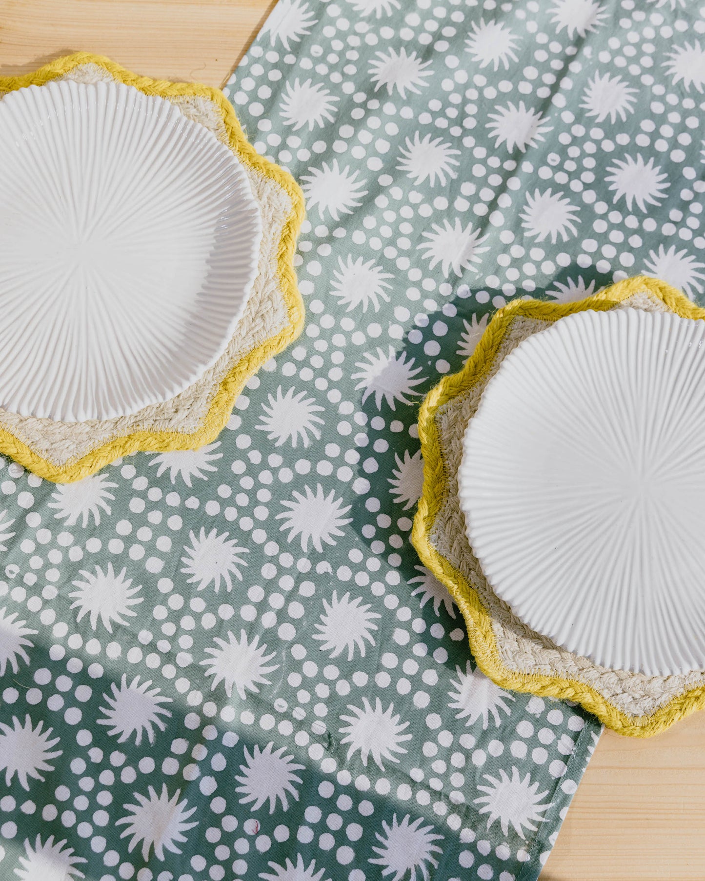 Sunburst Block Print Table Runners