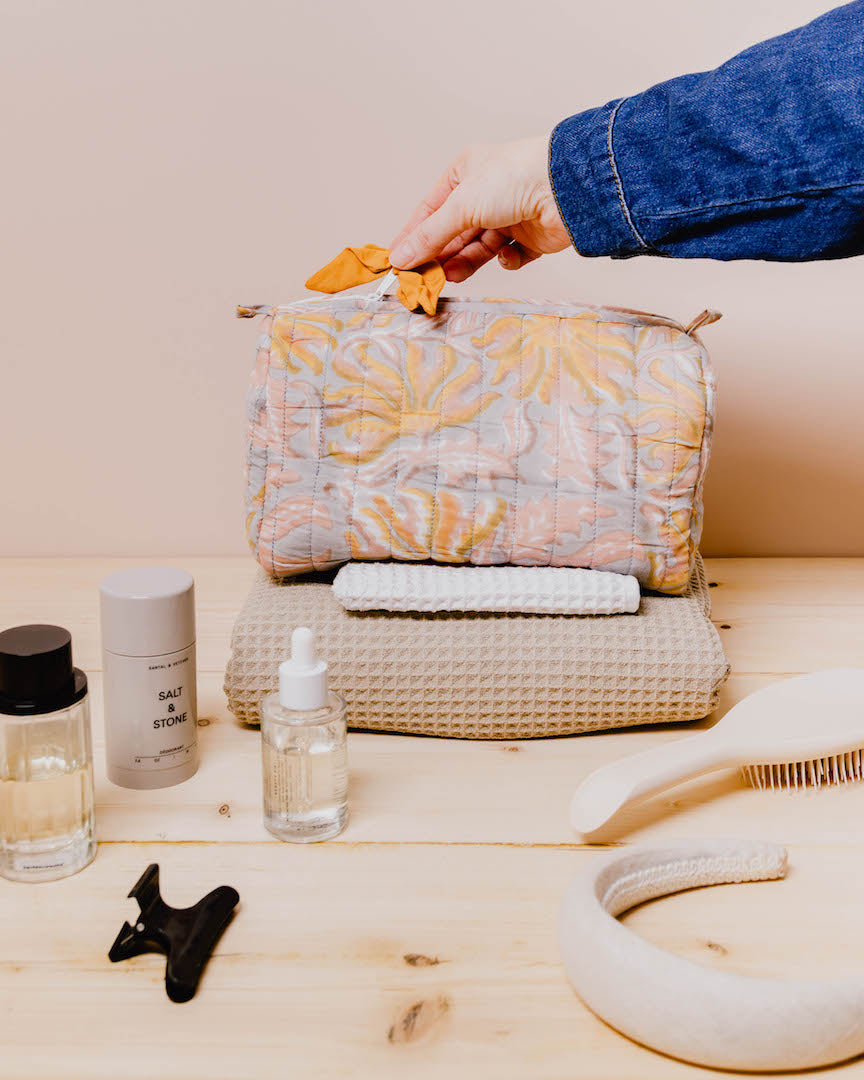 Acanthus Block Print Wash Bag