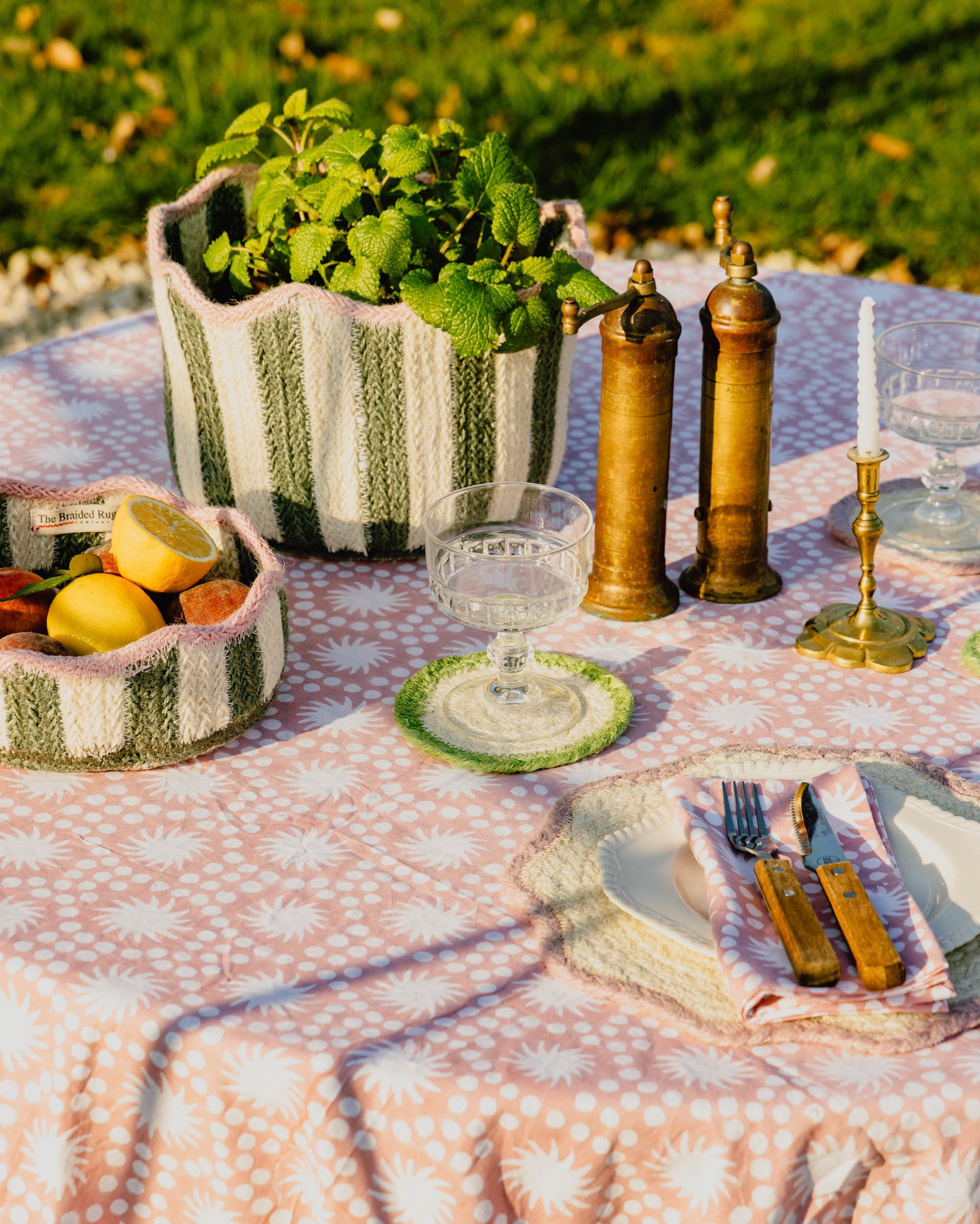 Sunburst Block Print Tablecloths