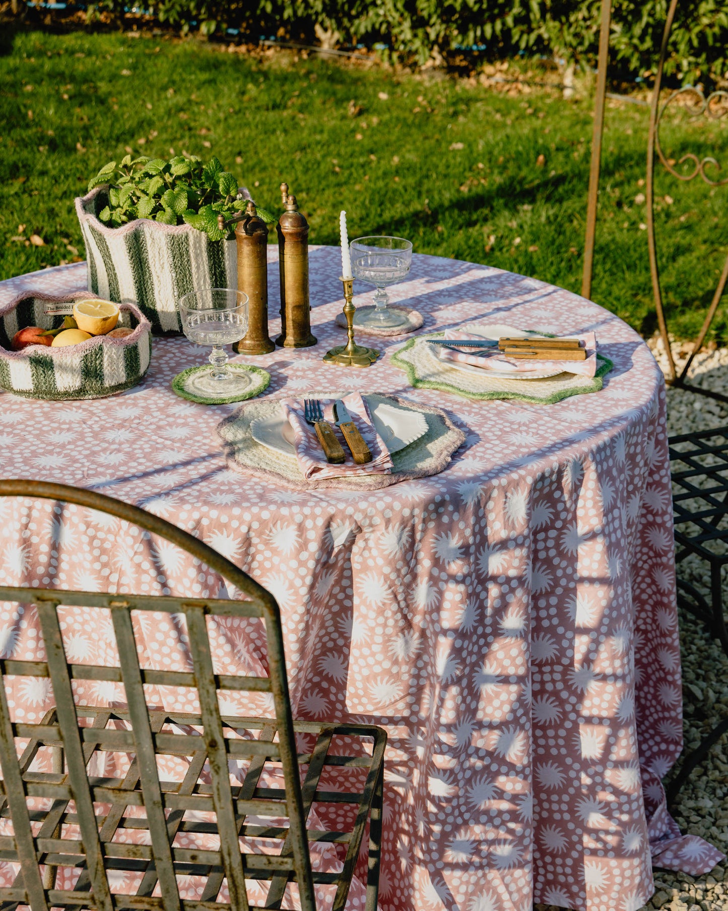 Sunburst Block Print Tablecloths