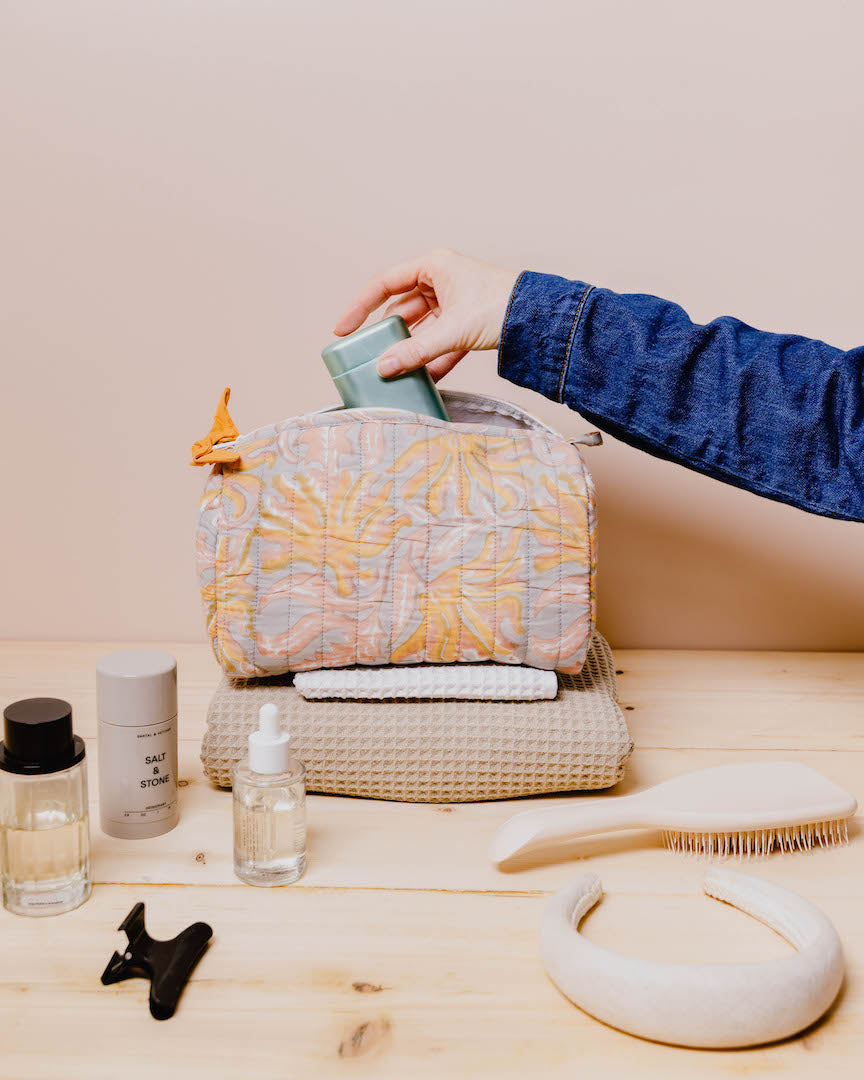Acanthus Block Print Wash Bag