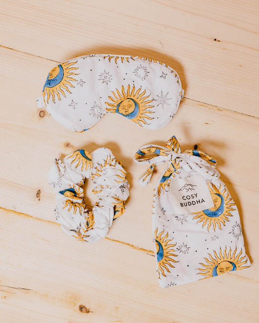 Block Print Gift Set - Eye Mask, Scrunchie & Pouch