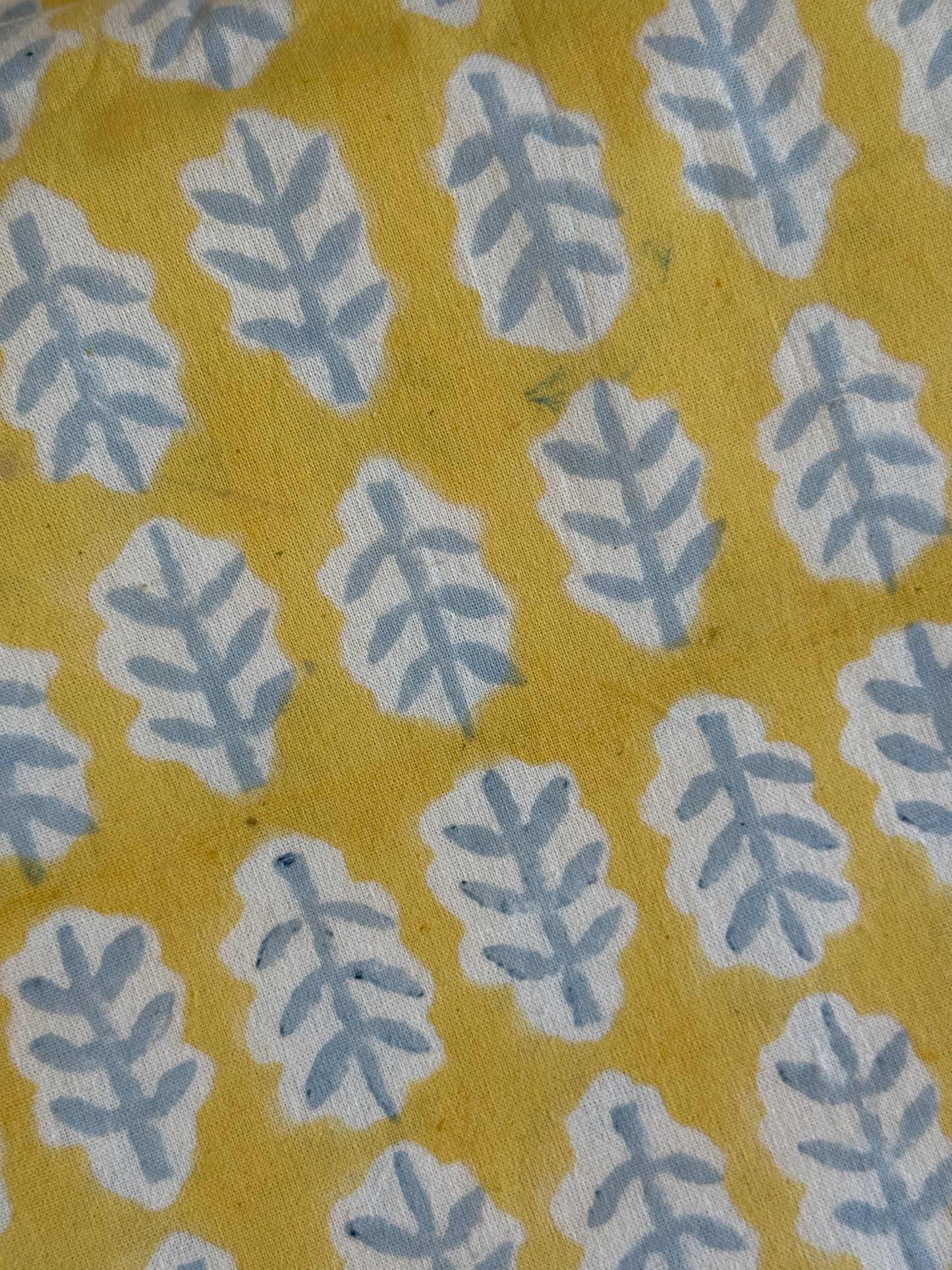 SECONDS Cornflower Leaf Block Print Tablecloth