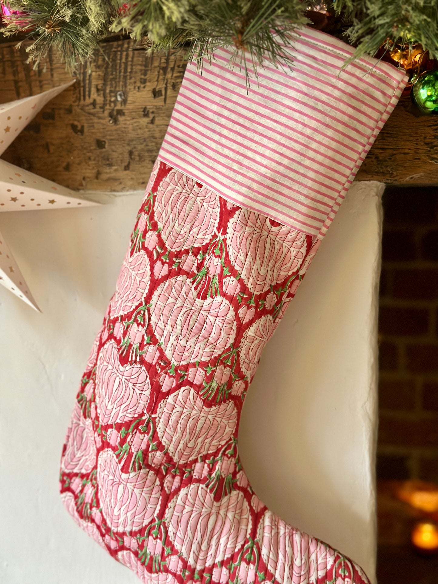 Hand Block Printed Christmas Stockings