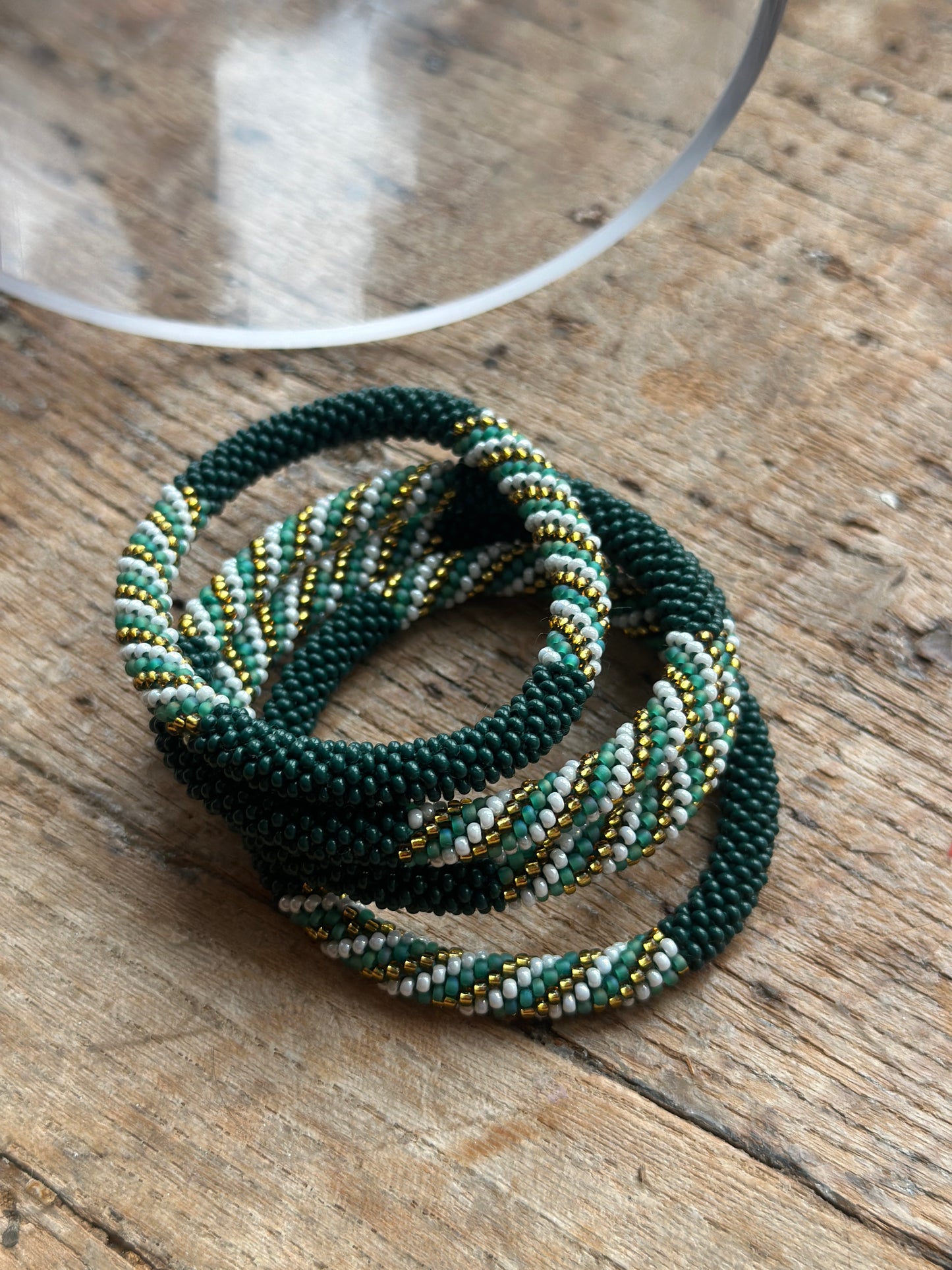 Hand Crocheted Roll Bead Bracelets