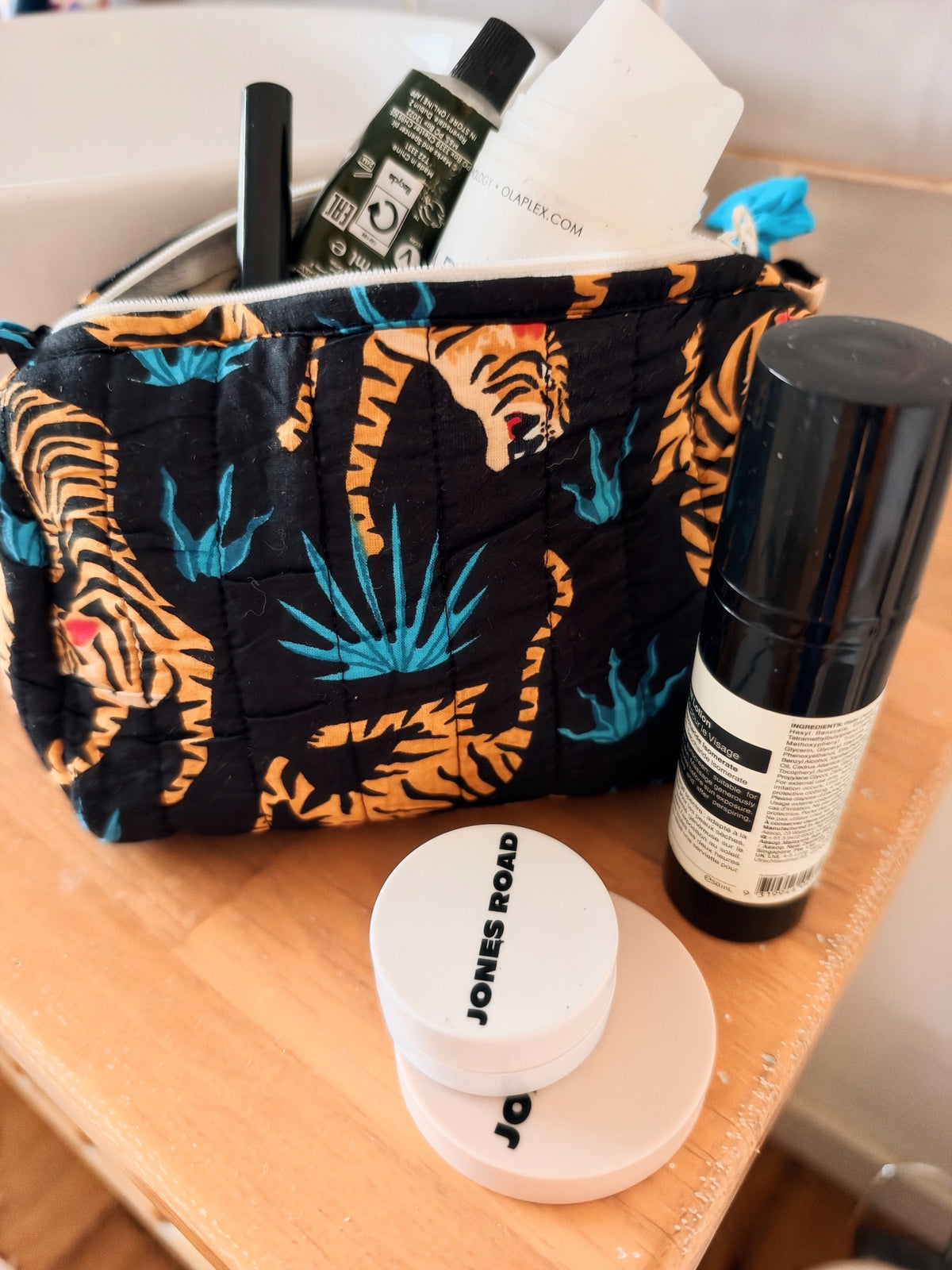 Black Tiger Screen Print Wash Bag