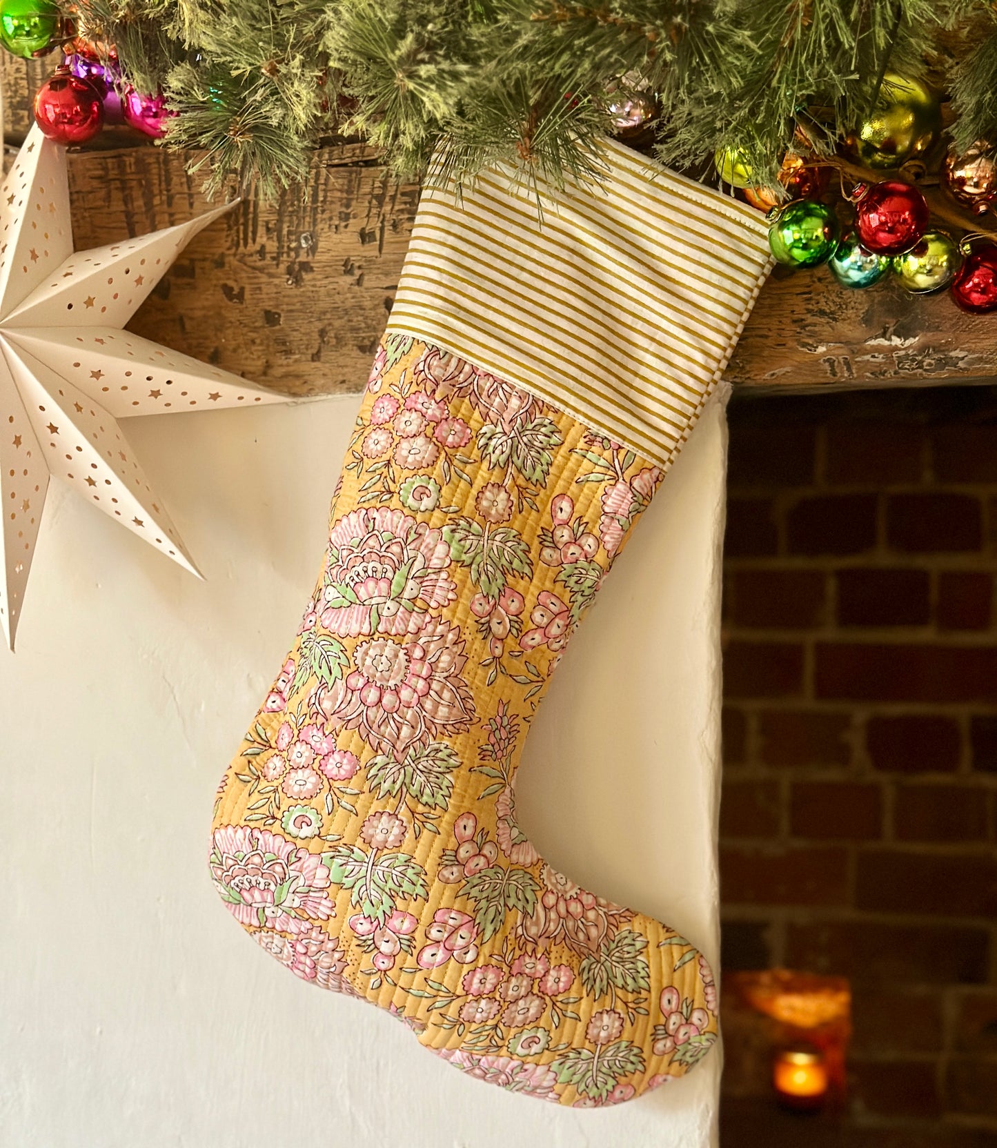 Hand Block Printed Christmas Stockings