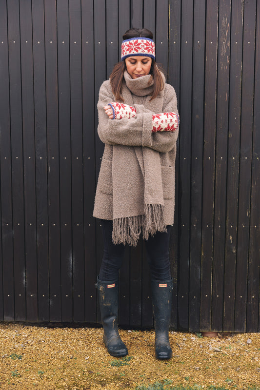 Snowflake Hand Knitted Wrist Warmers