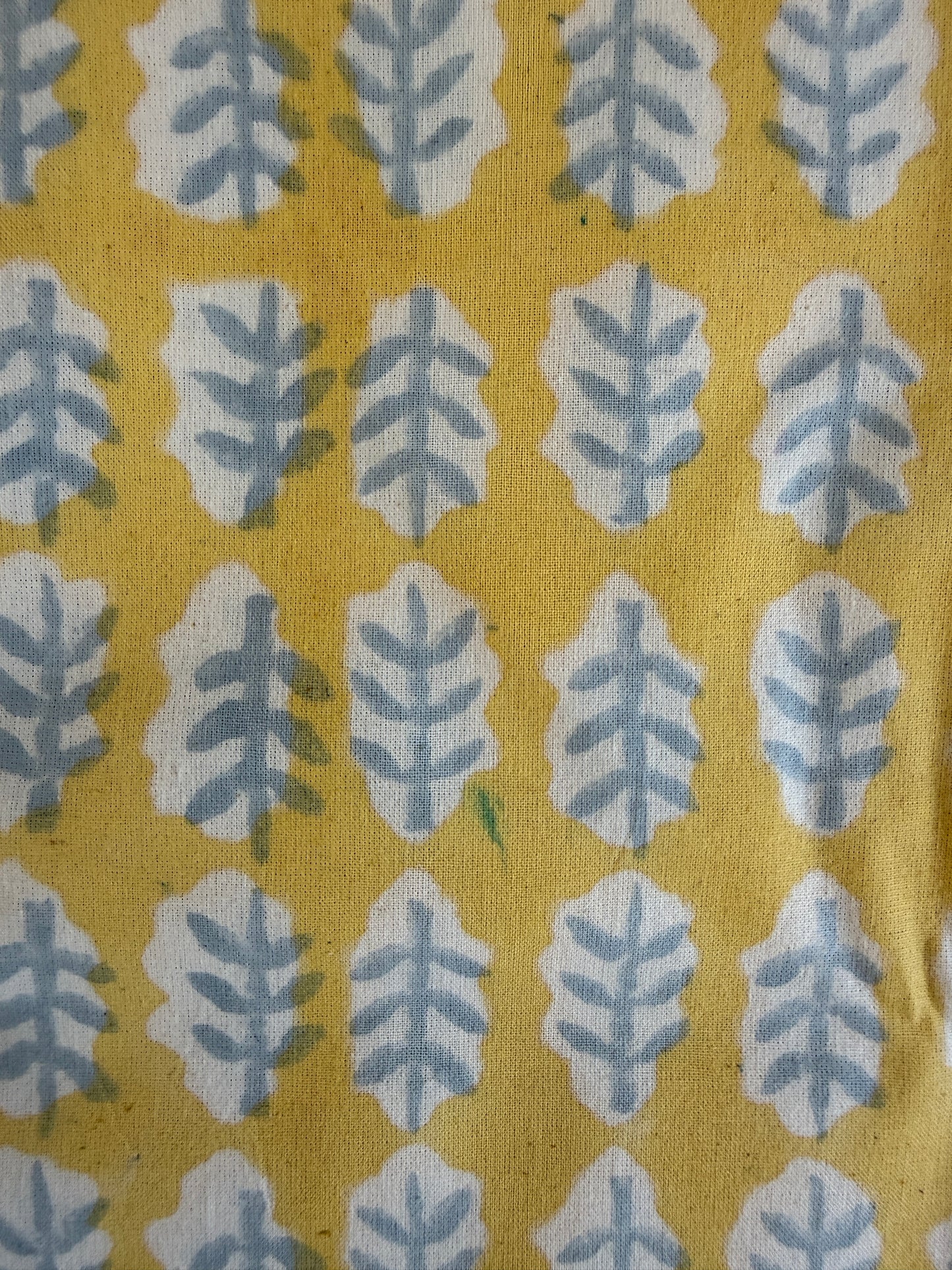 SECONDS Cornflower Leaf Block Print Tablecloth