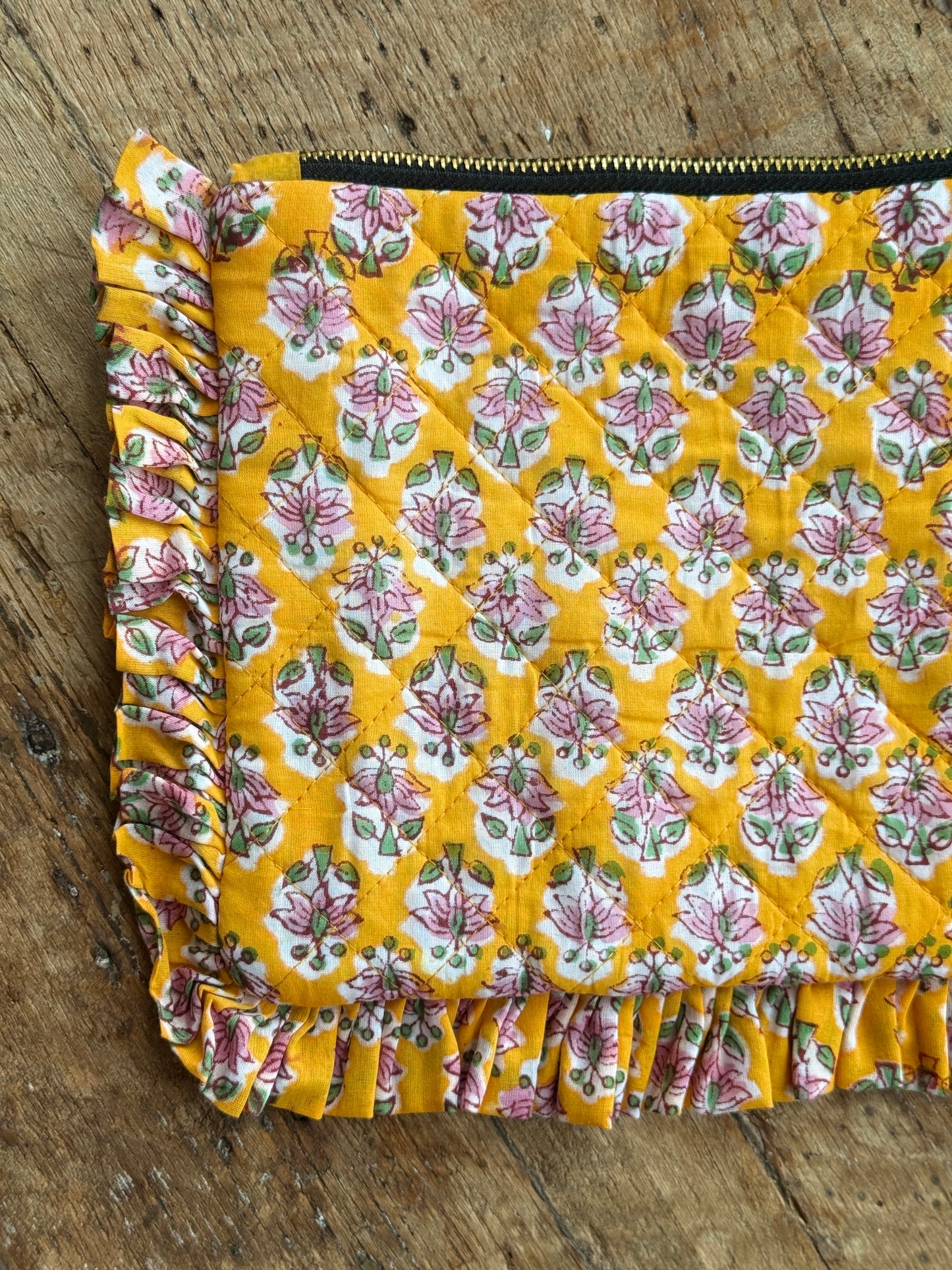 Saffron Floral Ruffle Clutch
