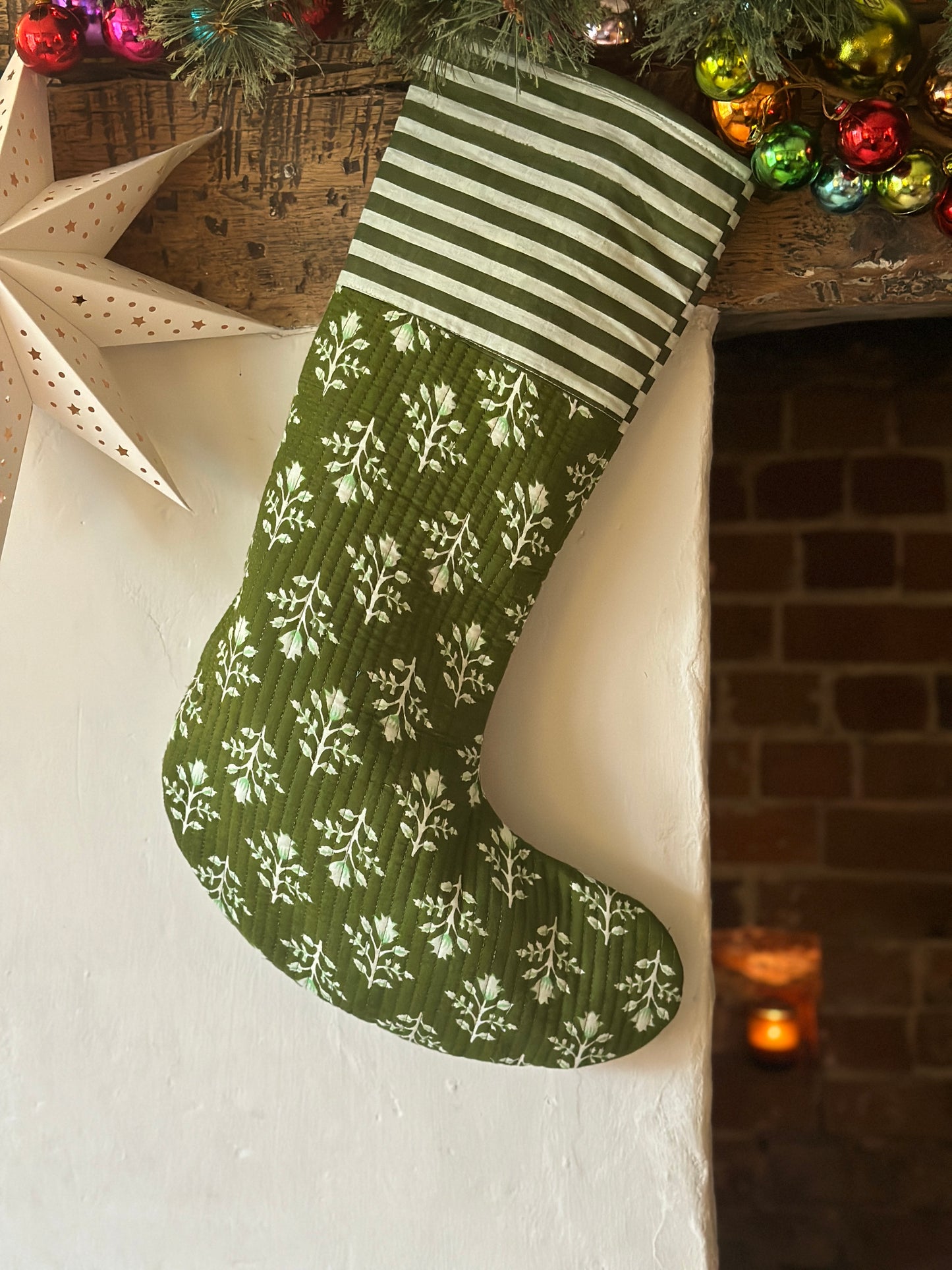 Hand Block Printed Christmas Stockings