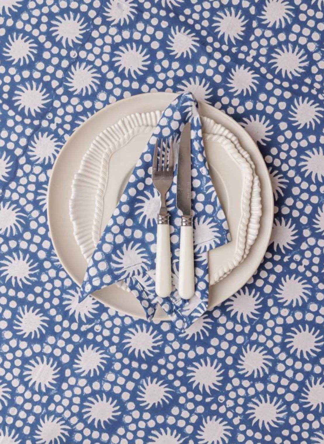 Sunburst Block Print Napkins Set of Four