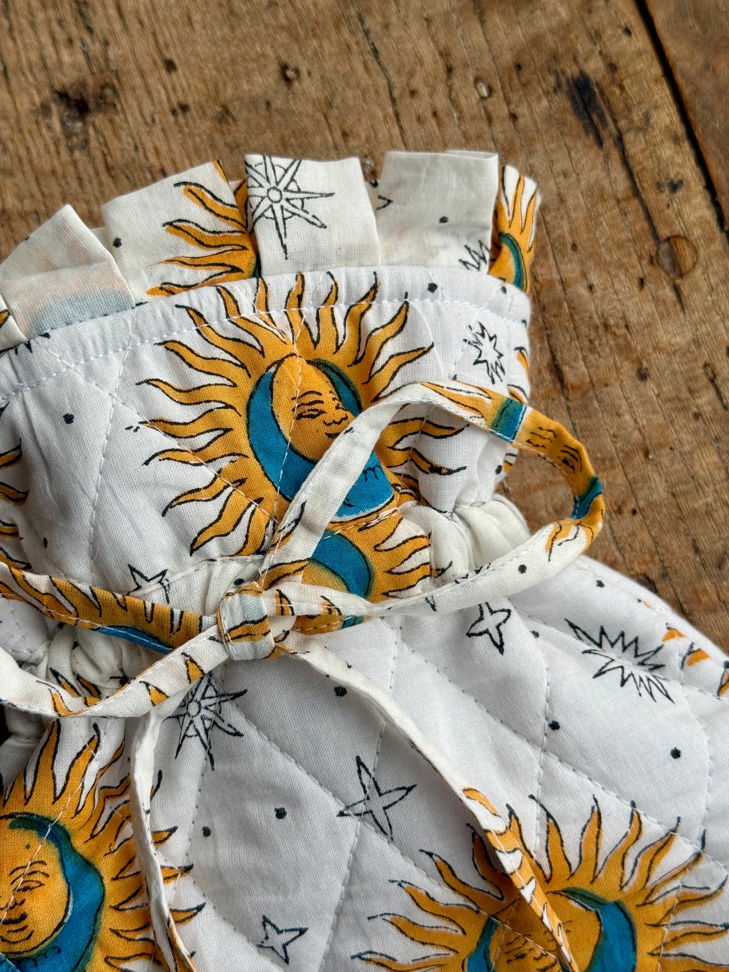 Quilted Block Printed Hot Water Bottle Covers