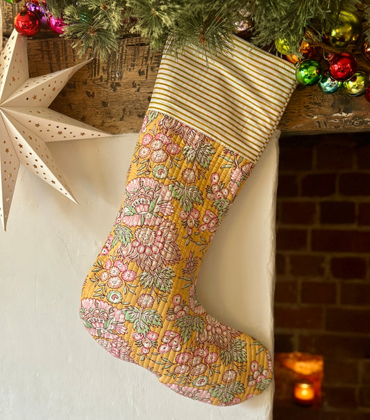 Hand Block Printed Christmas Stockings