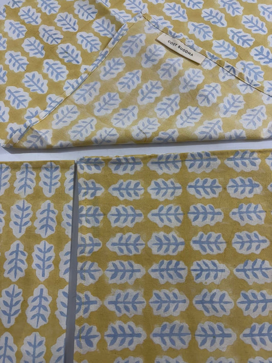 Cornflower Leaf Block Print Napkins