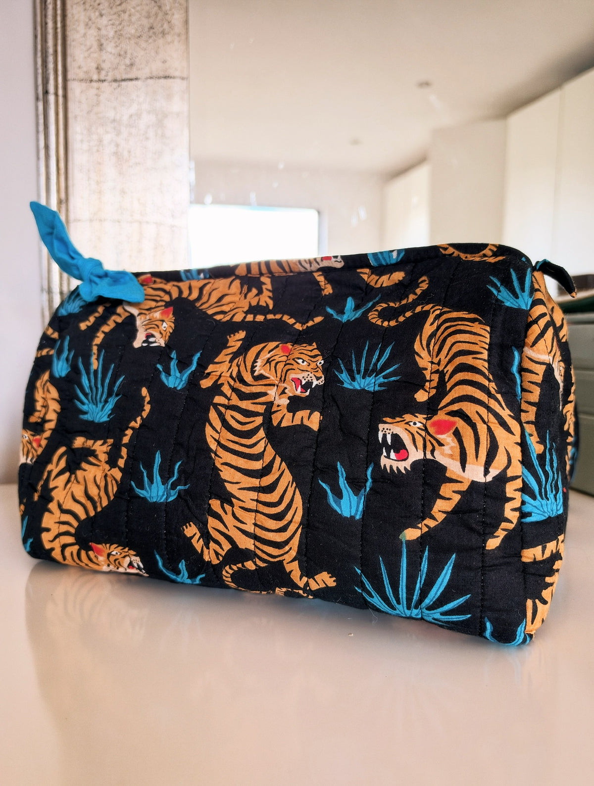 Black Tiger Screen Print Wash Bag