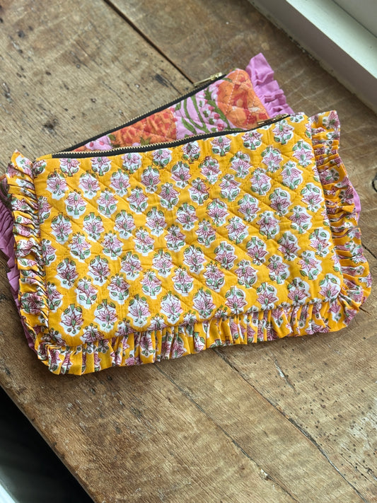 Saffron Floral Ruffle Clutch