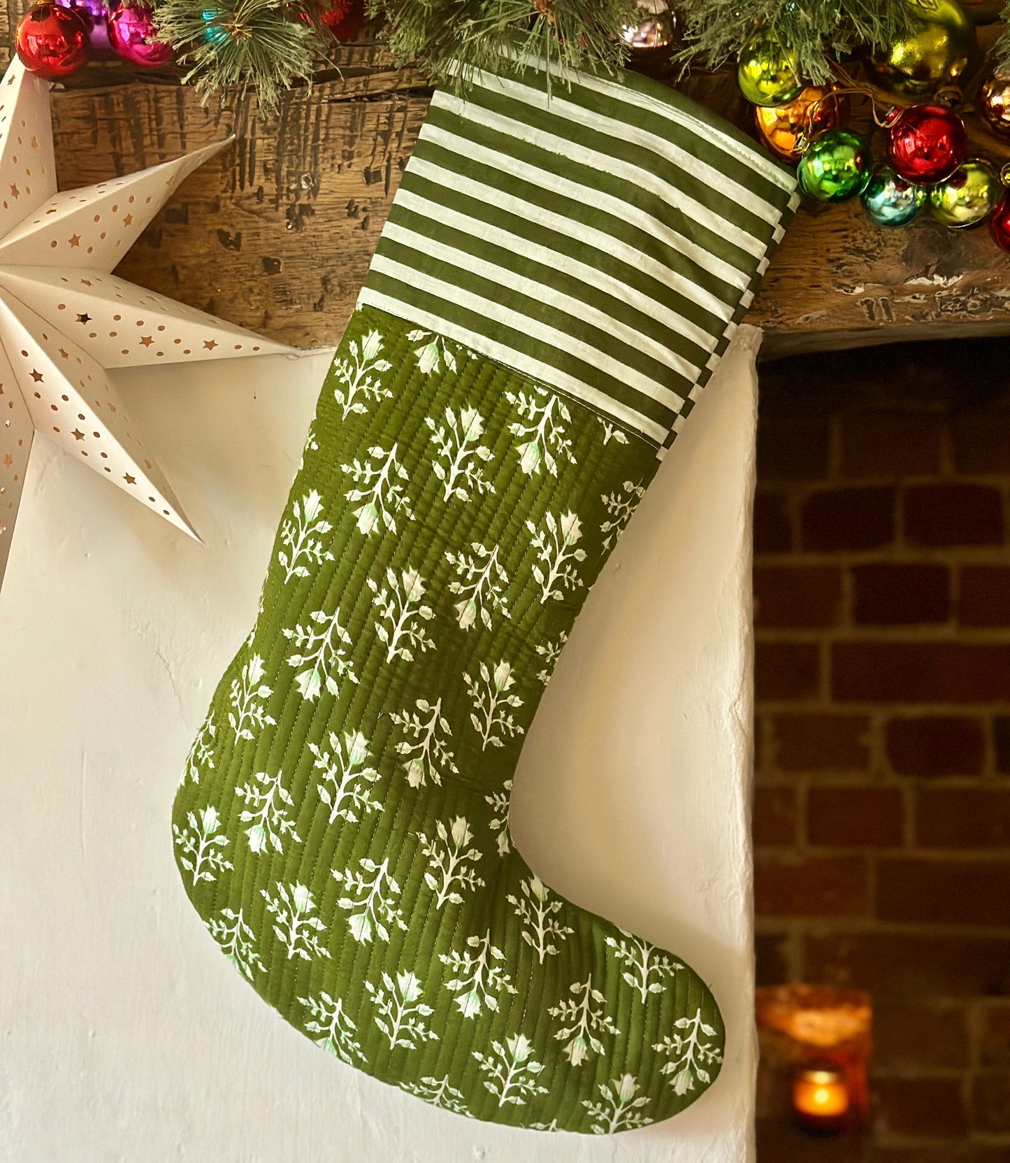 Hand Block Printed Christmas Stockings