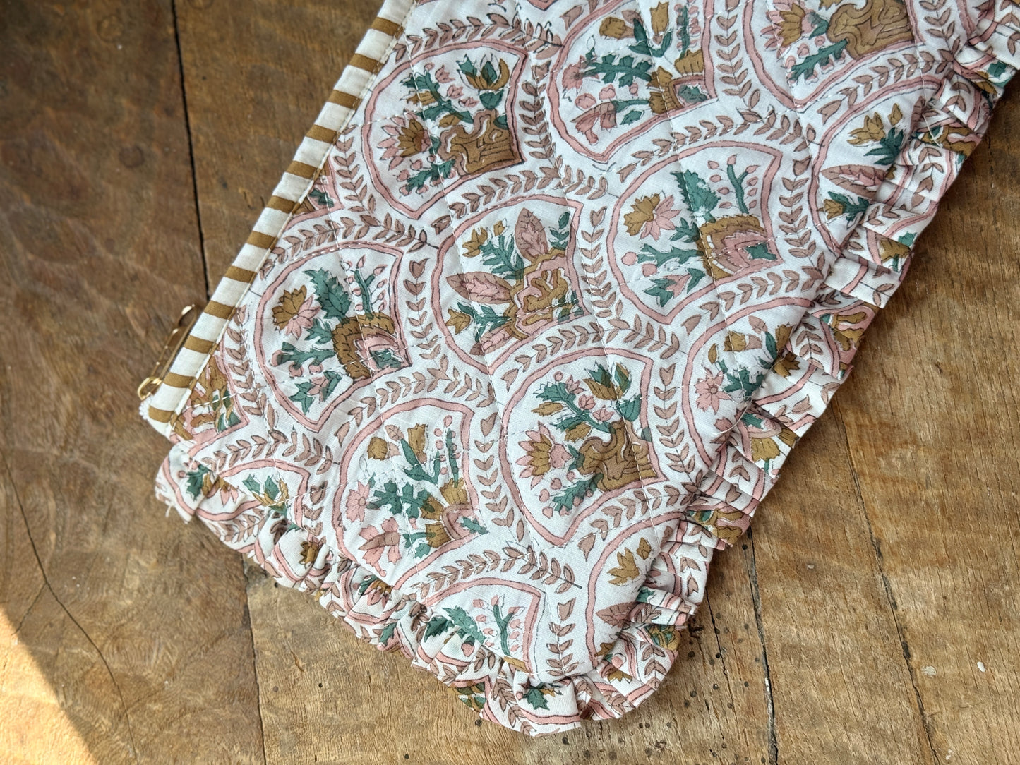 SAMPLE Pink Courtyard Ruffle Clutch