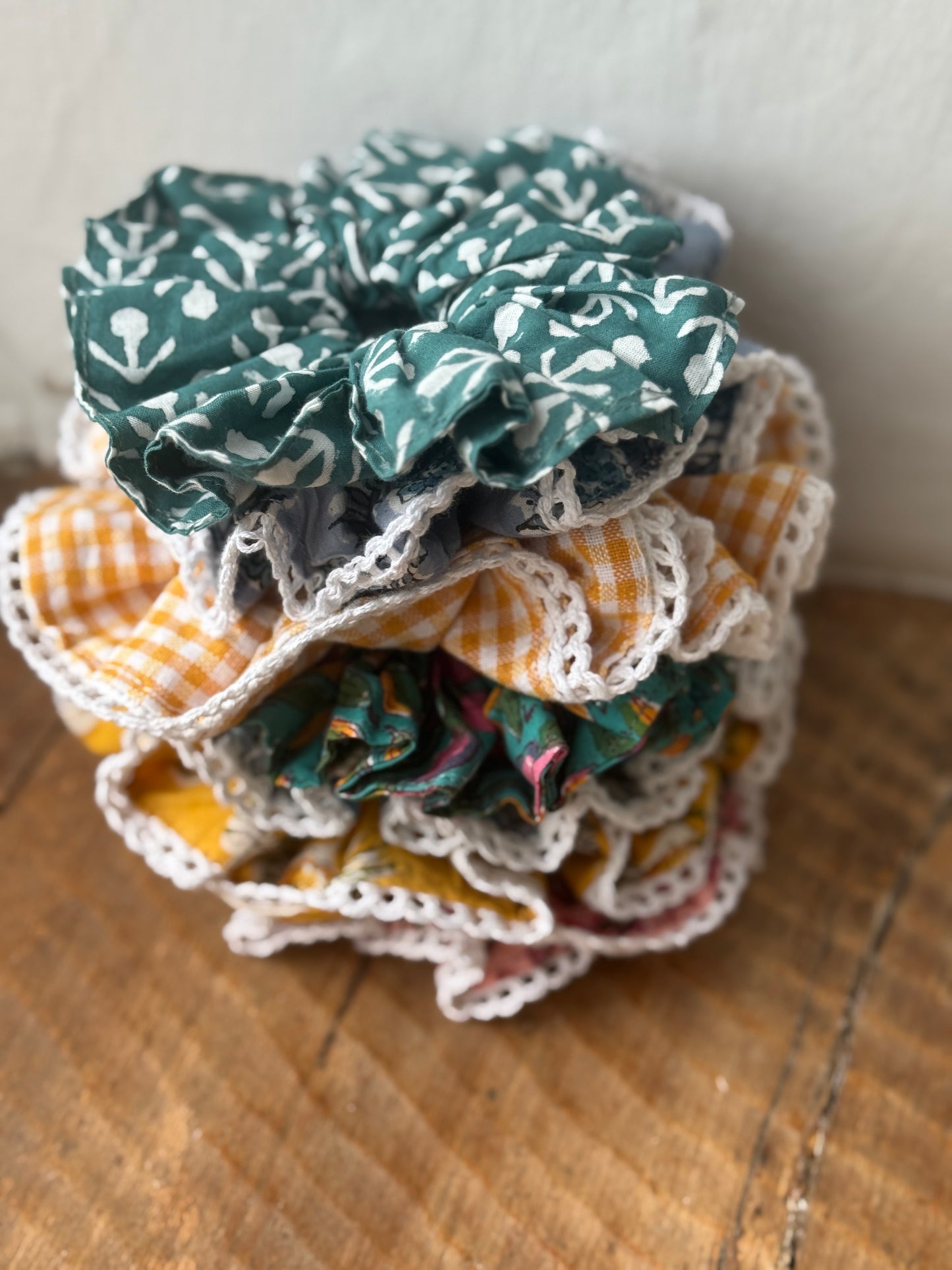 Block Print Scrunchies