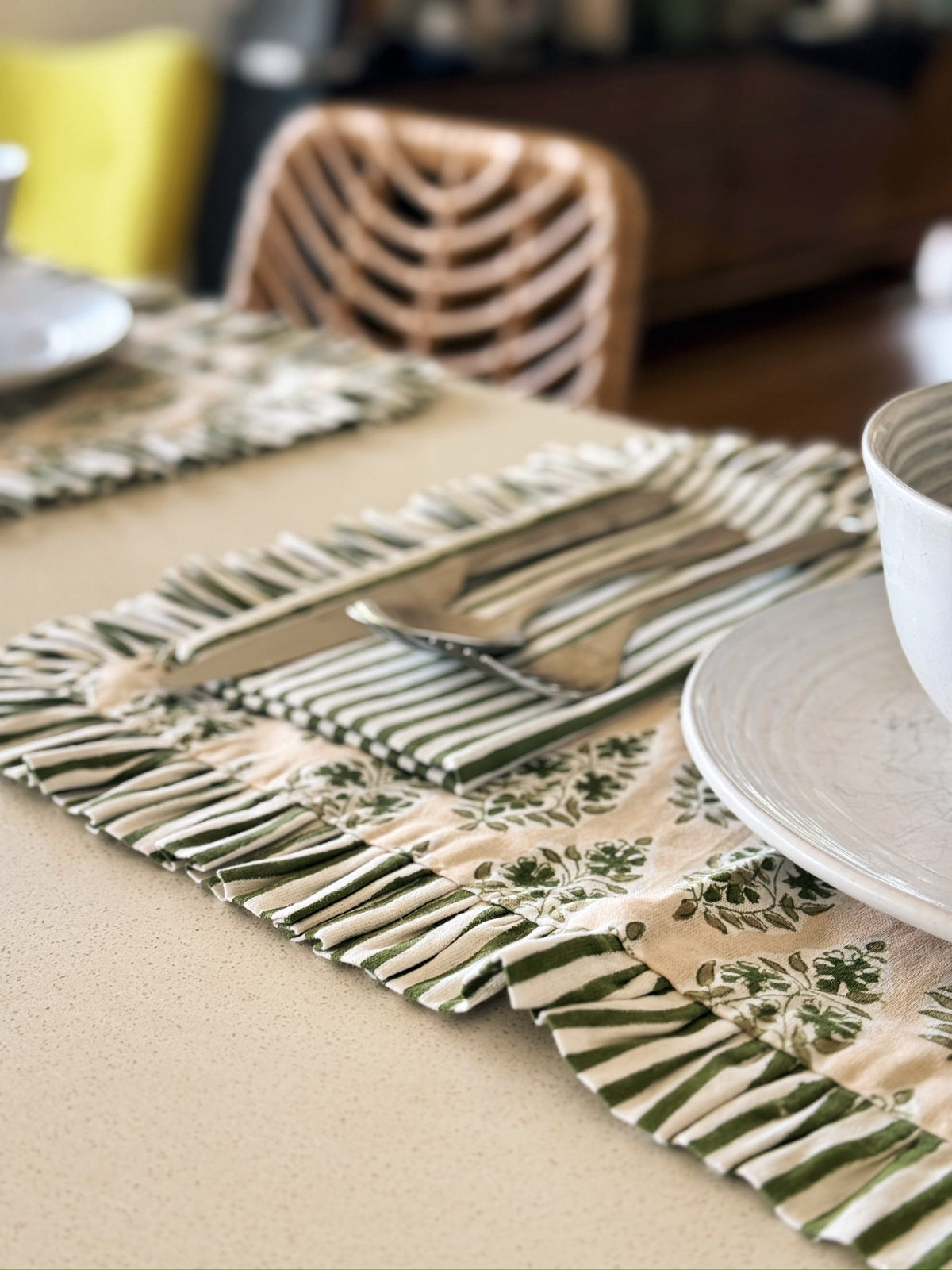 Olive Buti Block Print Placemats Set of 2