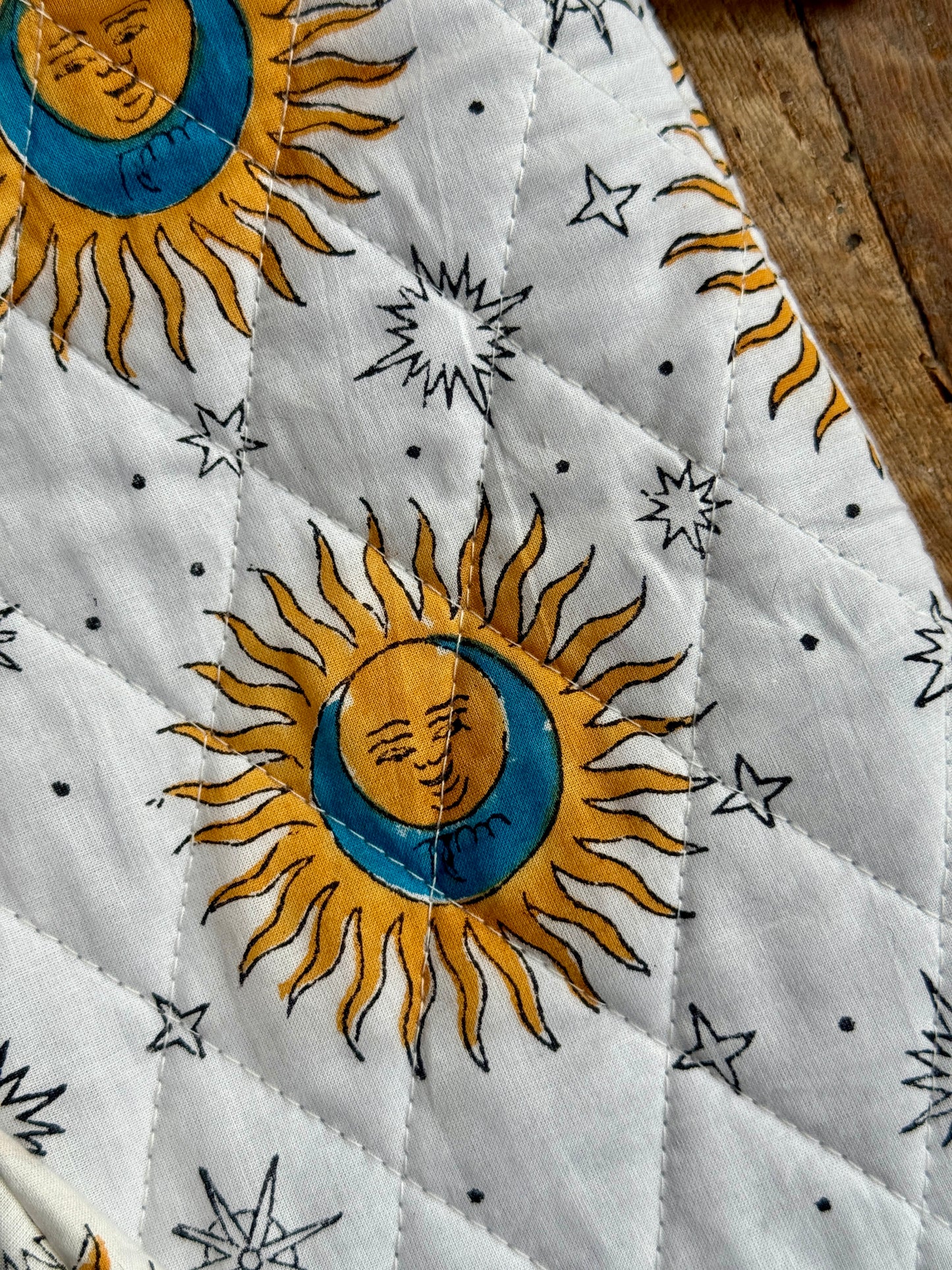 Quilted Block Printed Hot Water Bottle Covers